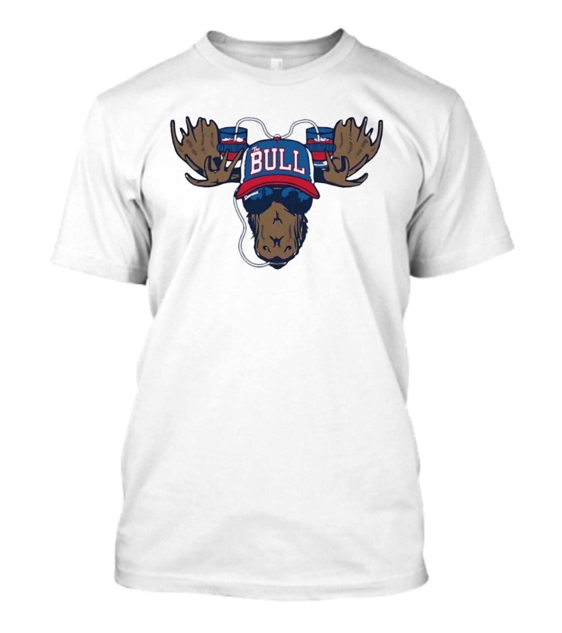 The Bull Moose Hat Beer Drinking Antlers T-Shirt