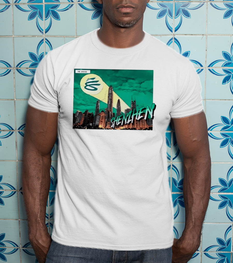 Shenzhen City Skyline With Illuminated Beacon And Clouds T-Shirt