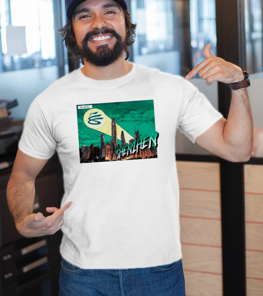 Shenzhen City Skyline With Illuminated Beacon And Clouds T-Shirt