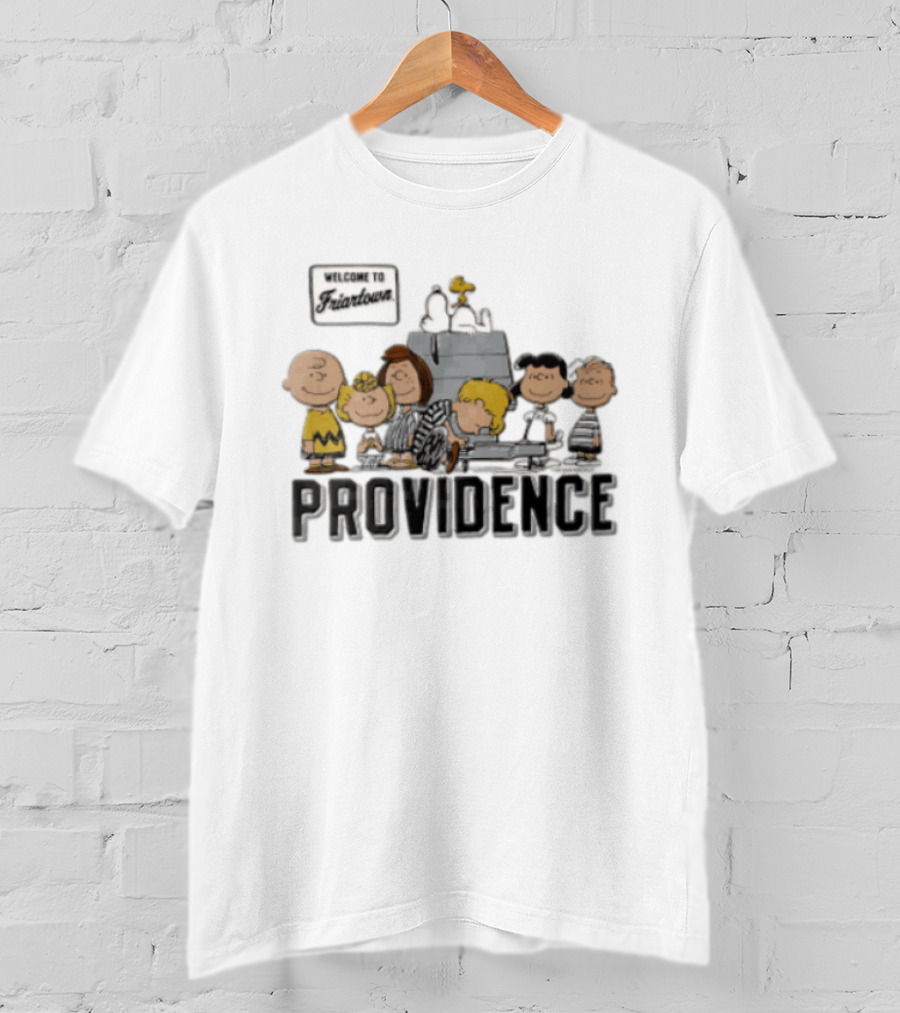 Providence Friars Welcome To Friartown Peanuts Characters Snoopy Charlie Brown Piano Scene T-Shirt