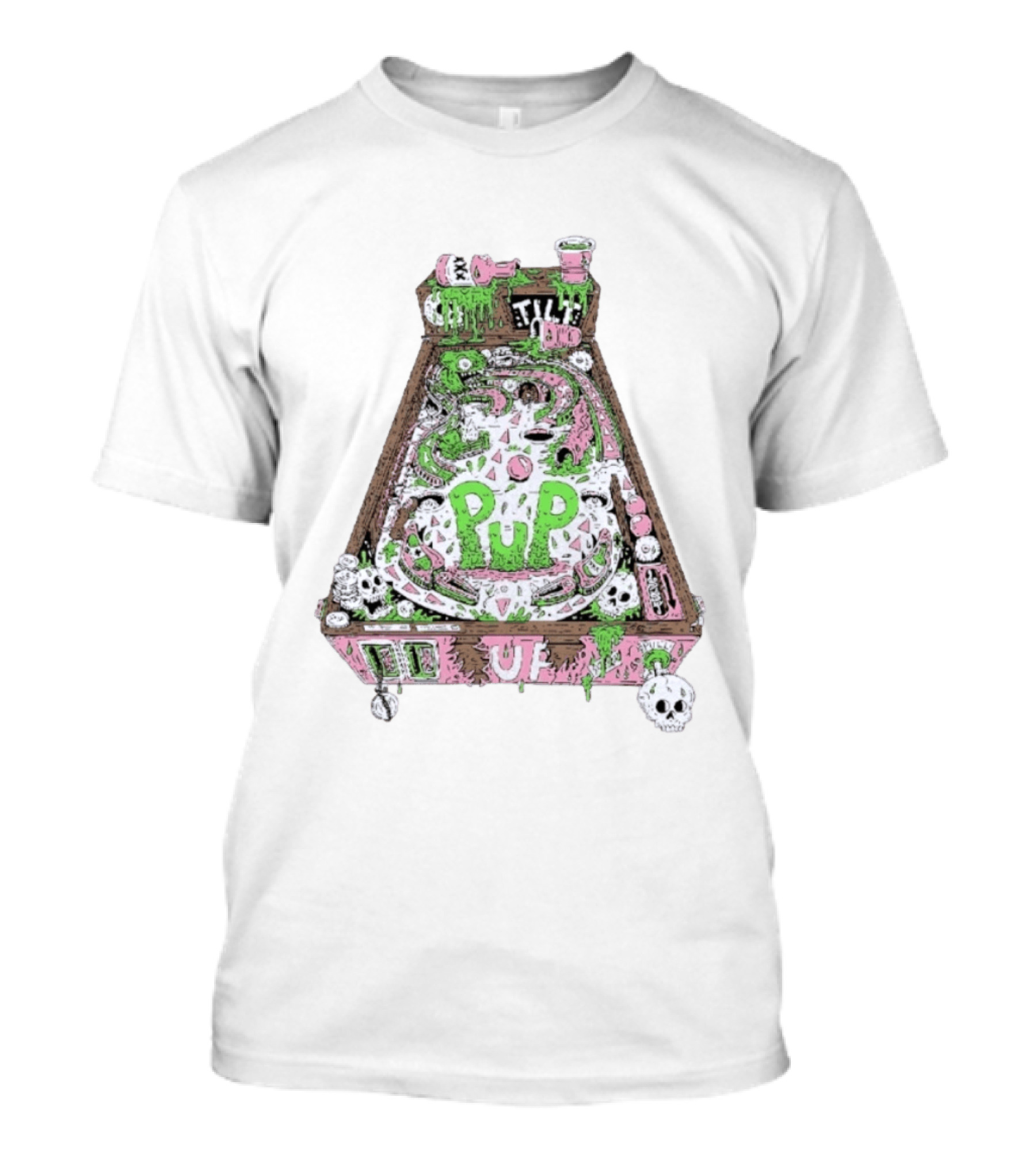 Pup Pinball Machine Slime Tilt Ugh Punk Rock Alternative T-Shirt