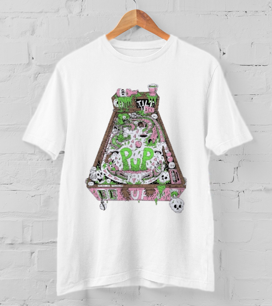 Pup Pinball Machine Slime Tilt Ugh Punk Rock Alternative T-Shirt