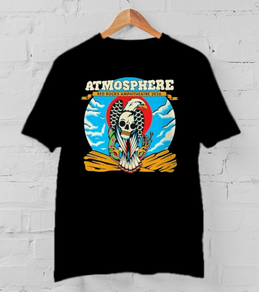 Atmosphere Red Rocks Amphitheatre 2026 Eagle Skull Clouds T-Shirt