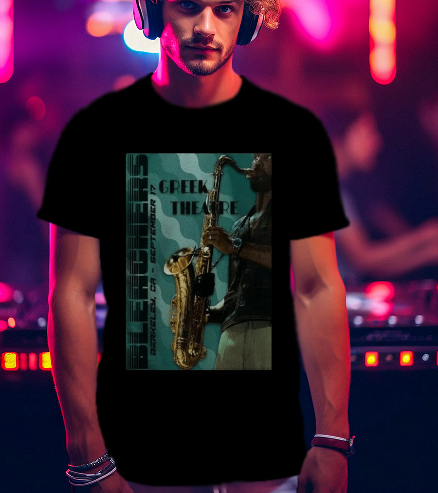 Bleachers Berkeley September 17 Greek Theatre Saxophone Player T-Shirt