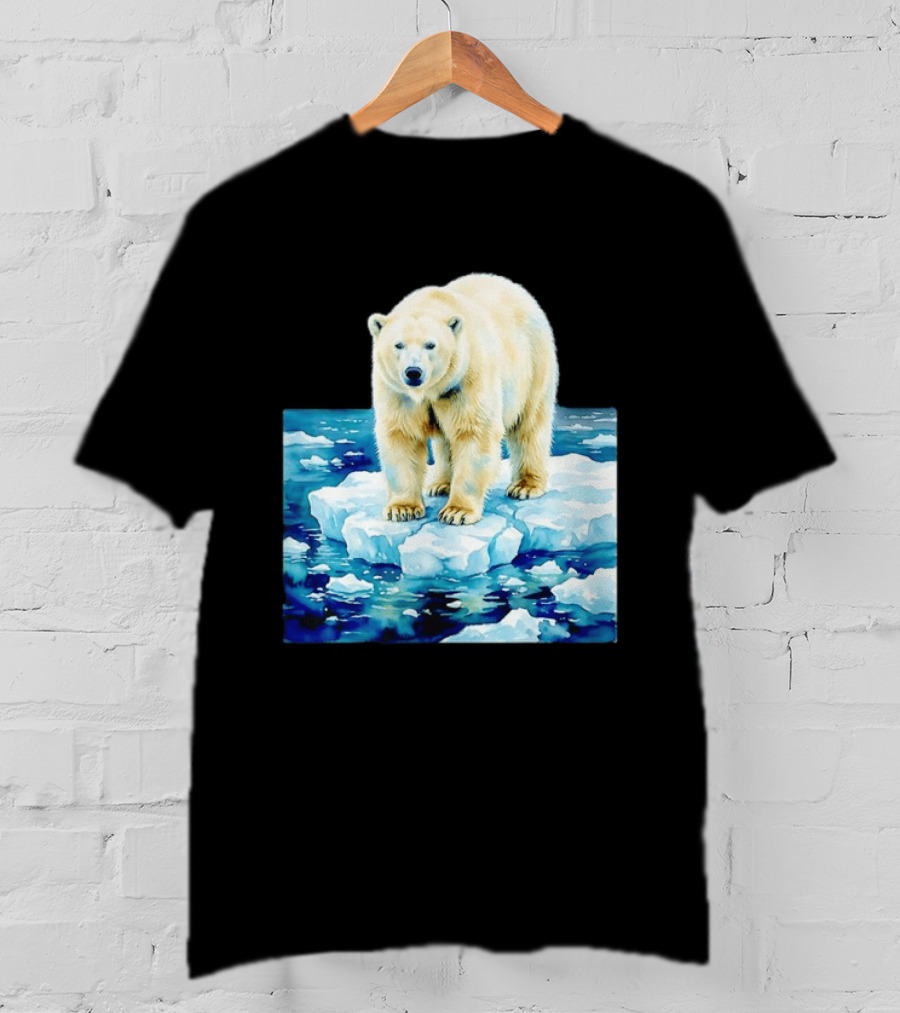 Majestic Polar Bear On Melting Iceberg Arctic Wildlife Scene T-Shirt