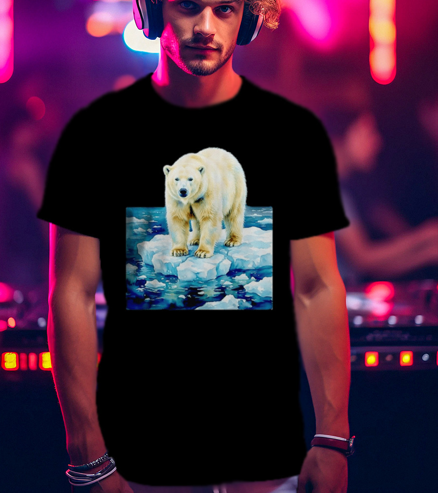 Majestic Polar Bear On Melting Iceberg Arctic Wildlife Scene T-Shirt