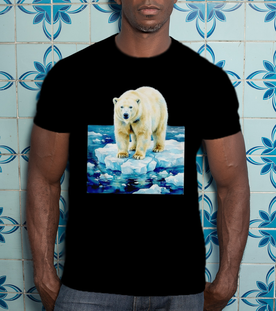 Majestic Polar Bear On Melting Iceberg Arctic Wildlife Scene T-Shirt