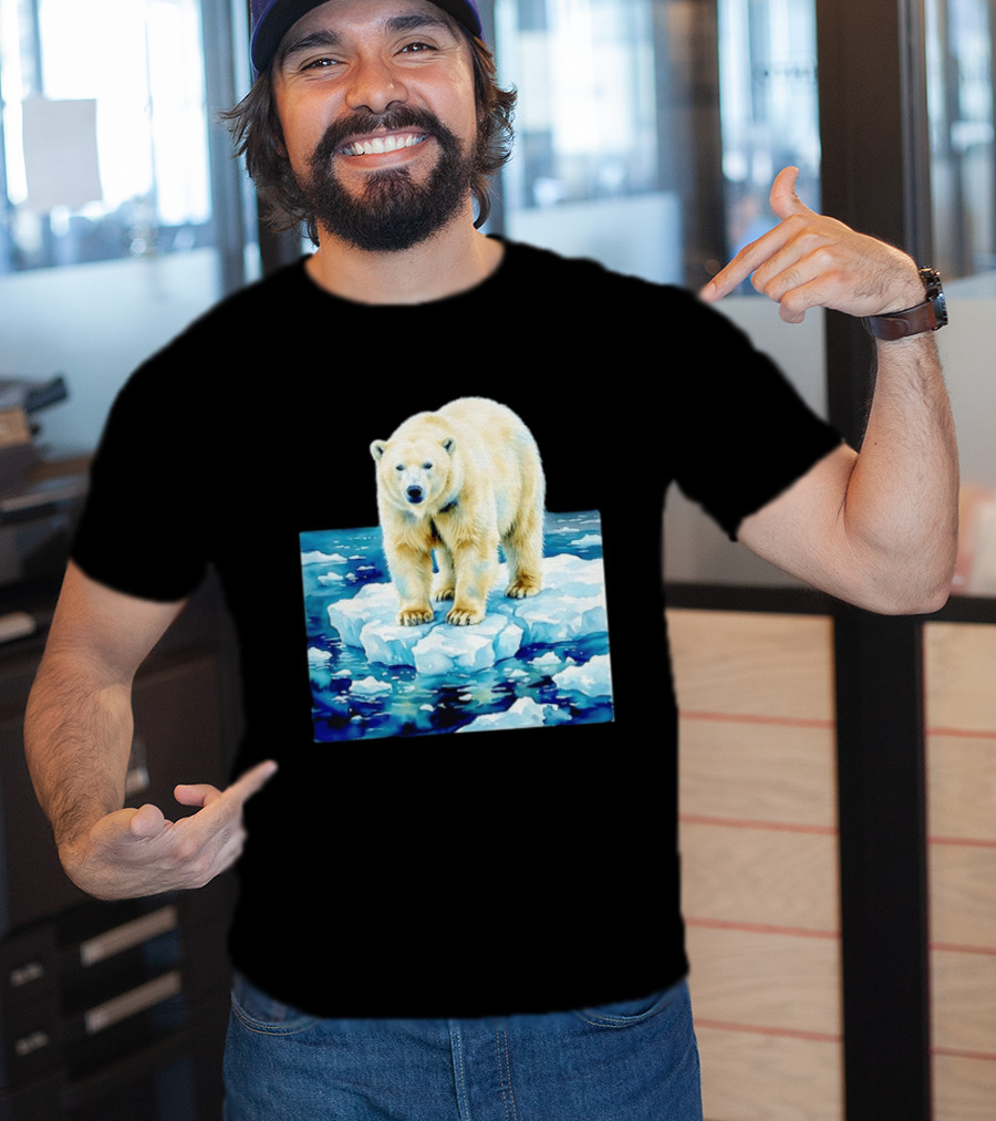Majestic Polar Bear On Melting Iceberg Arctic Wildlife Scene T-Shirt