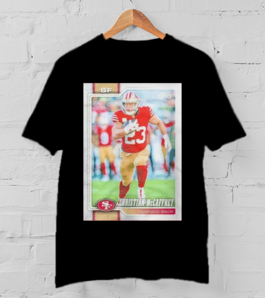 Christian McCaffrey SF 49ers Running Back No 23 NFL Player Card T-Shirt