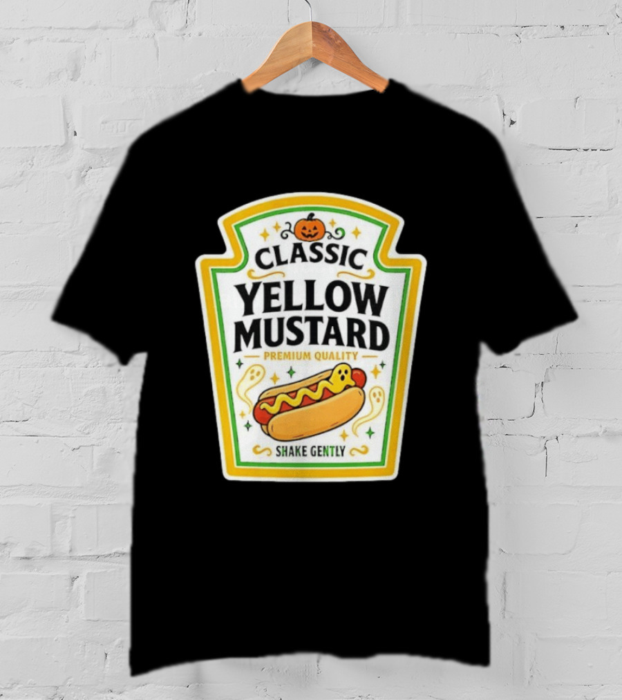 Classic Yellow Mustard Premium Quality Halloween Hot Dog Shake Gently T-Shirt