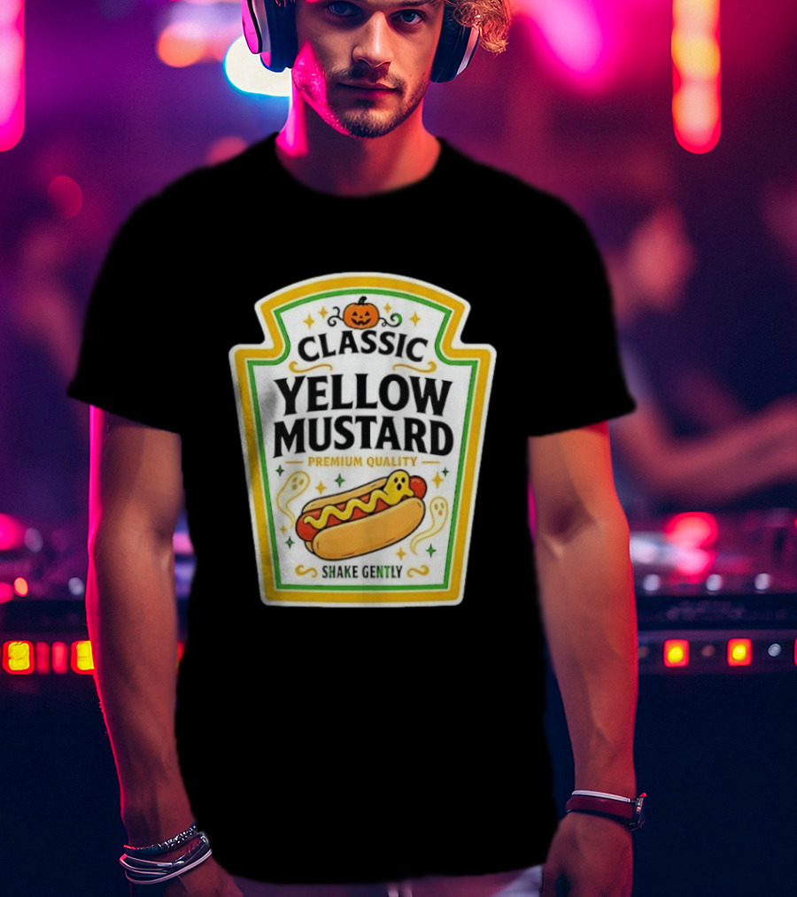 Classic Yellow Mustard Premium Quality Halloween Hot Dog Shake Gently T-Shirt
