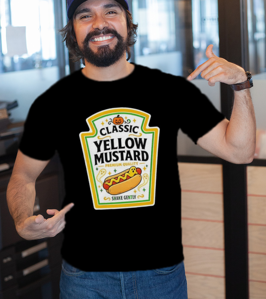 Classic Yellow Mustard Premium Quality Halloween Hot Dog Shake Gently T-Shirt