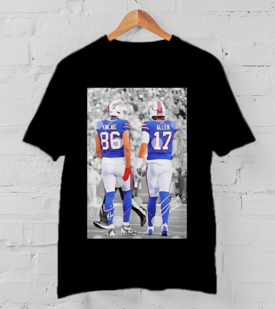 Buffalo Bills Dalton Kincaid 86 And Josh Allen 17 NFL Football Team Players T-Shirt