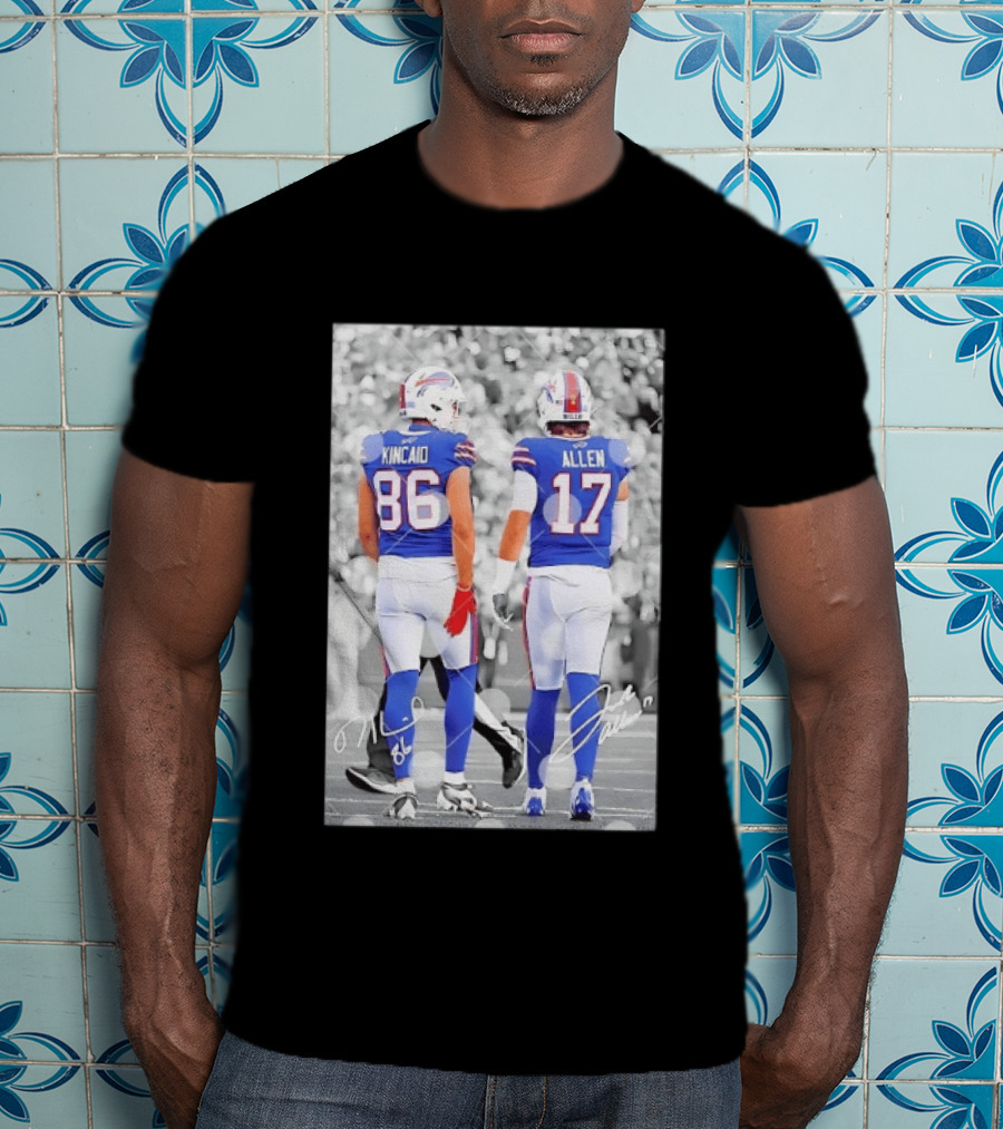 Buffalo Bills Dalton Kincaid 86 And Josh Allen 17 NFL Football Team Players T-Shirt
