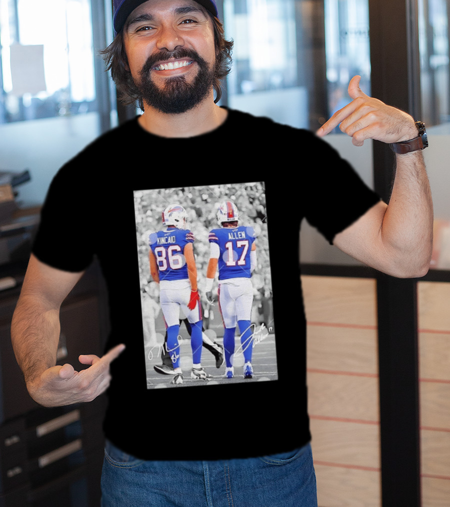 Buffalo Bills Dalton Kincaid 86 And Josh Allen 17 NFL Football Team Players T-Shirt