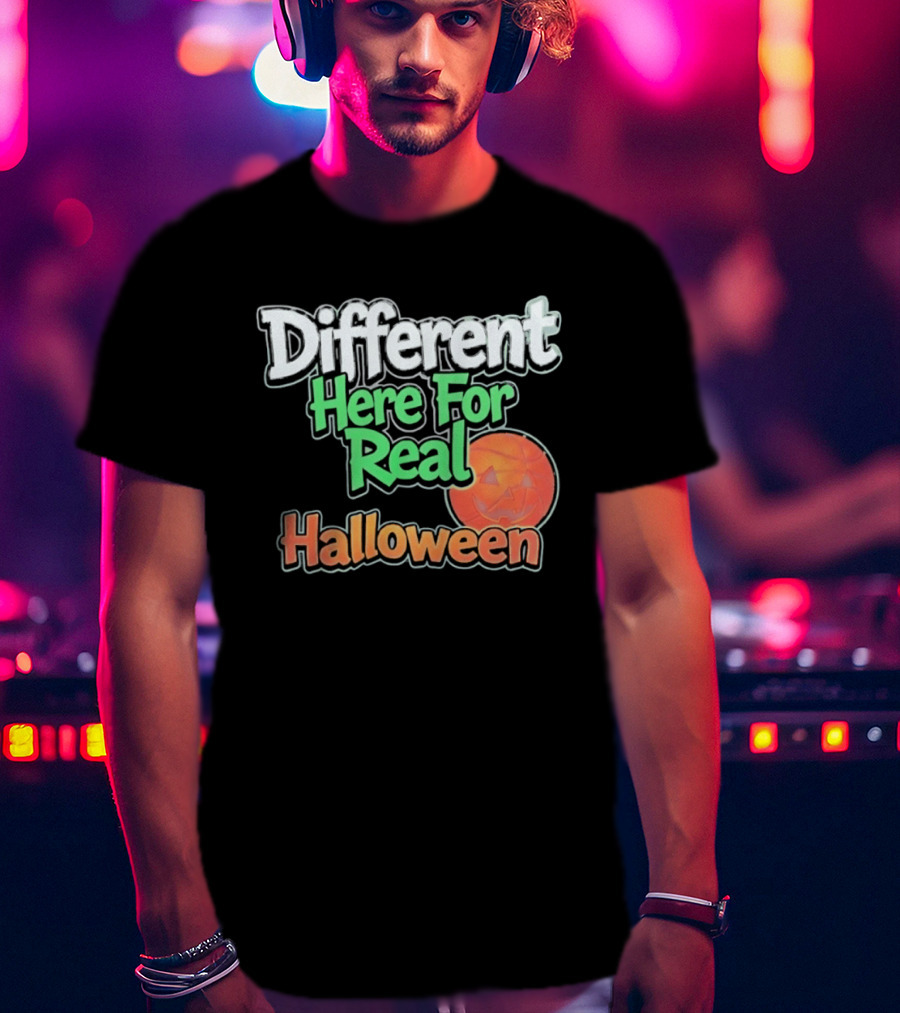 Different Here For Real Halloween Pumpkin Basketball T-Shirt