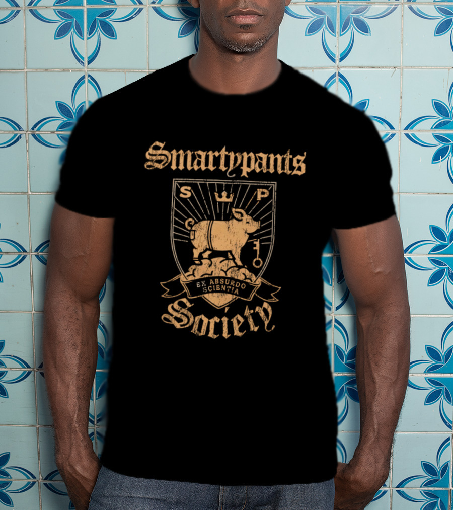 Smartypants Society Ex Absurdo Scientia Distressed Pig Crest T-Shirt