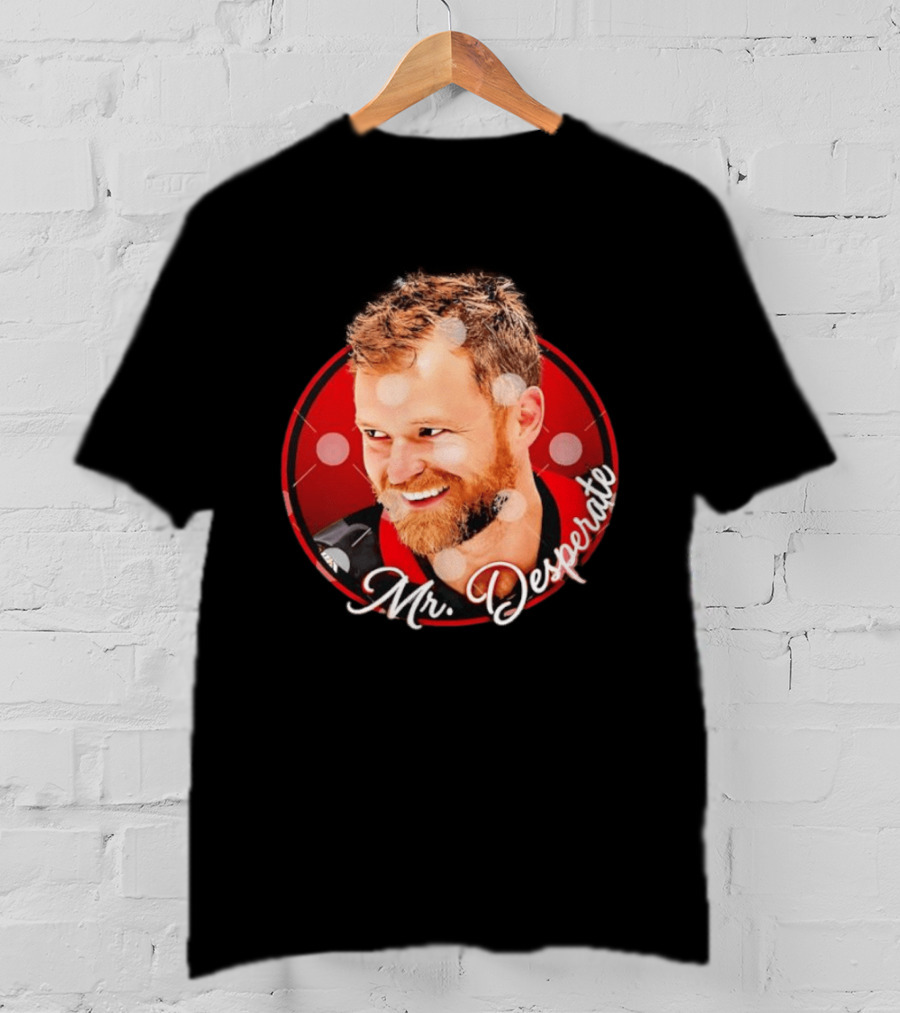 Mr Desperate Expression Hockey Player Red Circle T-Shirt