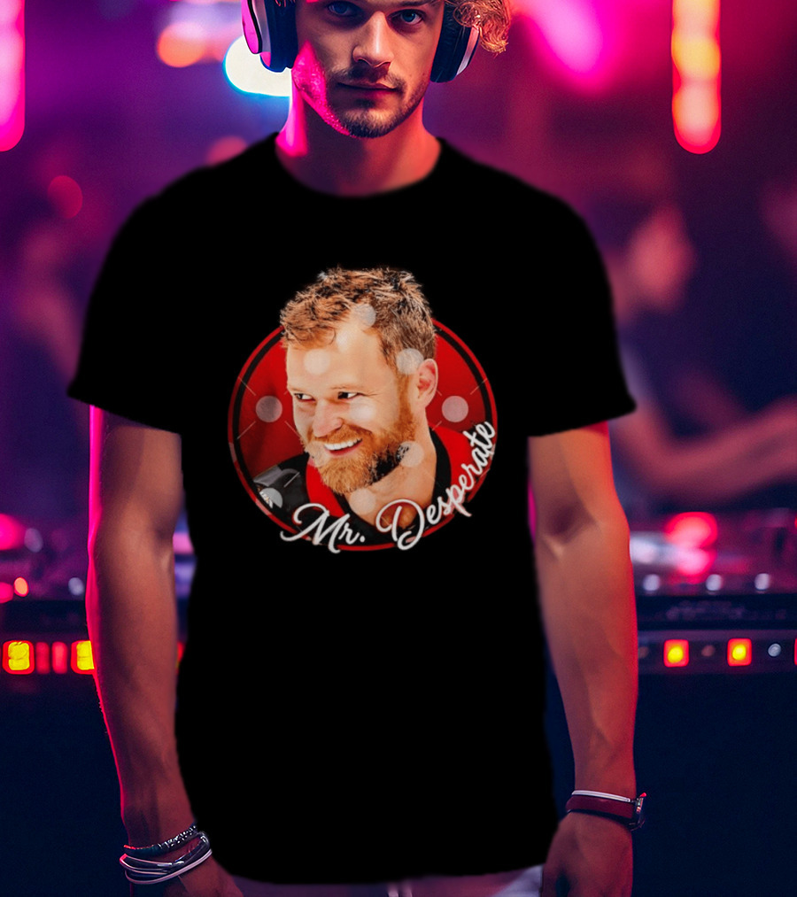 Mr Desperate Expression Hockey Player Red Circle T-Shirt