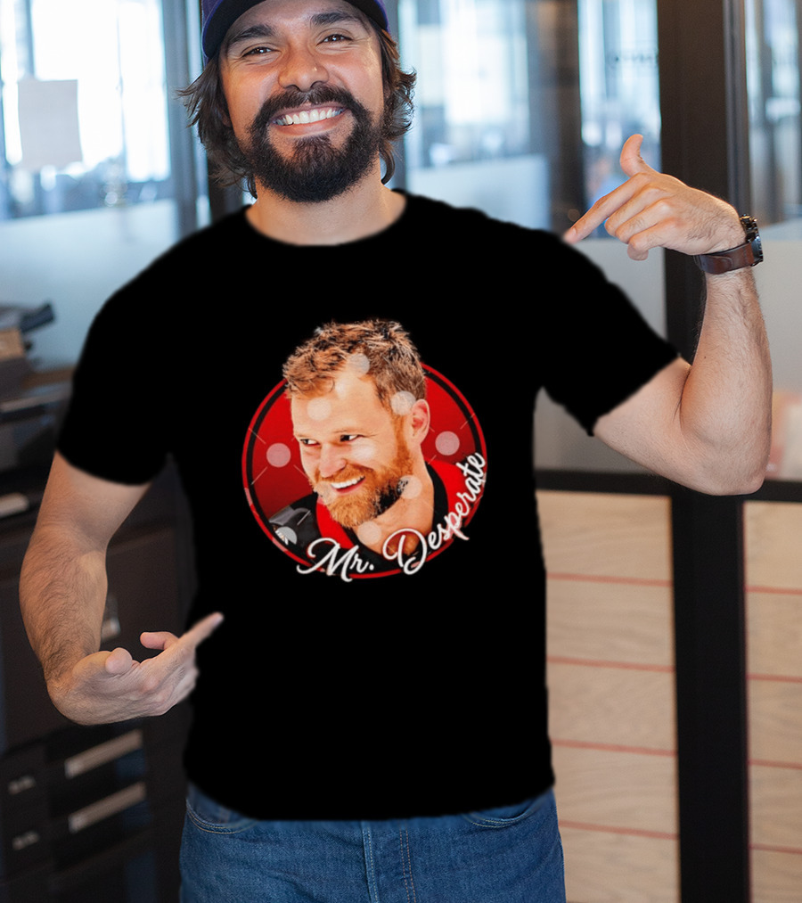 Mr Desperate Expression Hockey Player Red Circle T-Shirt