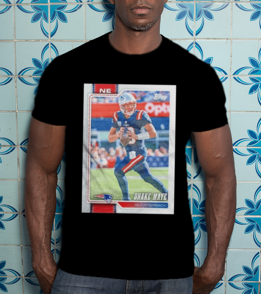 New England Patriots Drake Maye 2026 Topps Quarterback Football Card T-Shirt