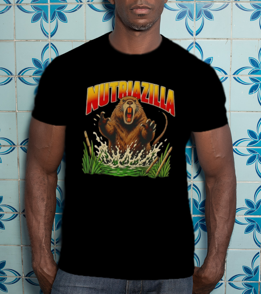 Nutriazilla Giant Nutria Emerging From Water T-Shirt