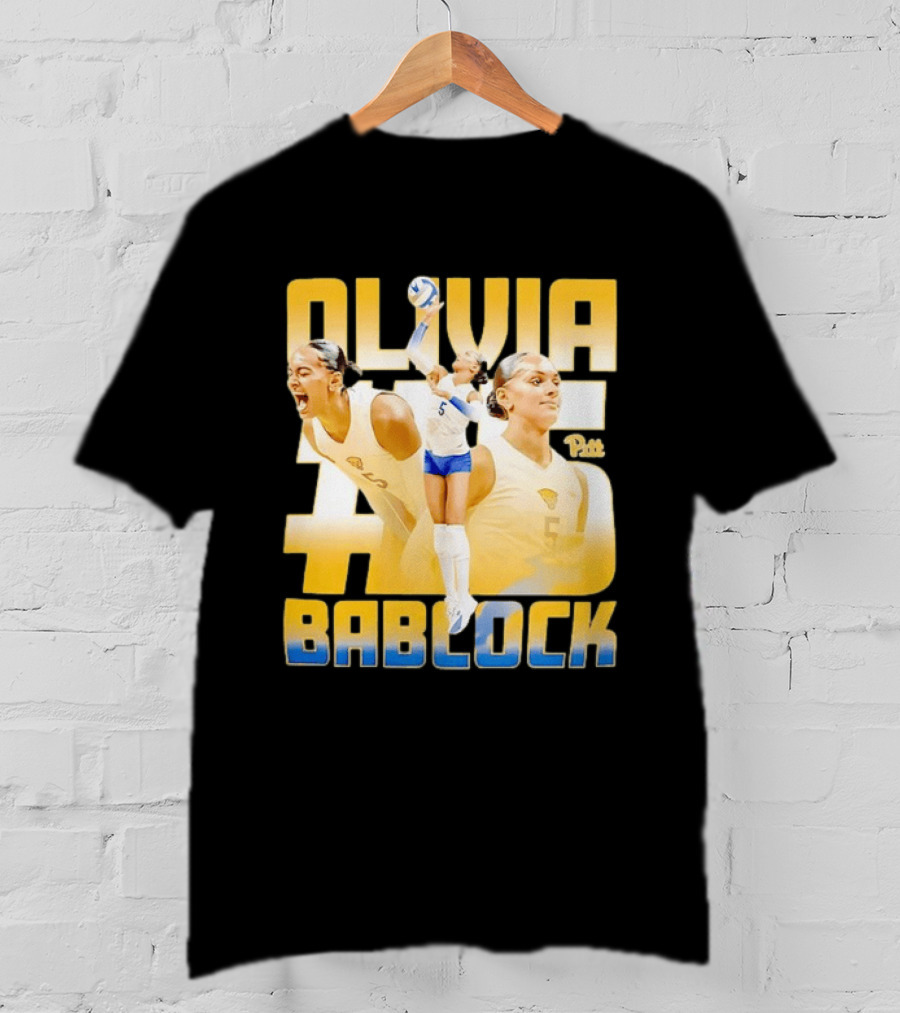 Olivia Bablock Pitt Panthers Volleyball Number 5 T-Shirt