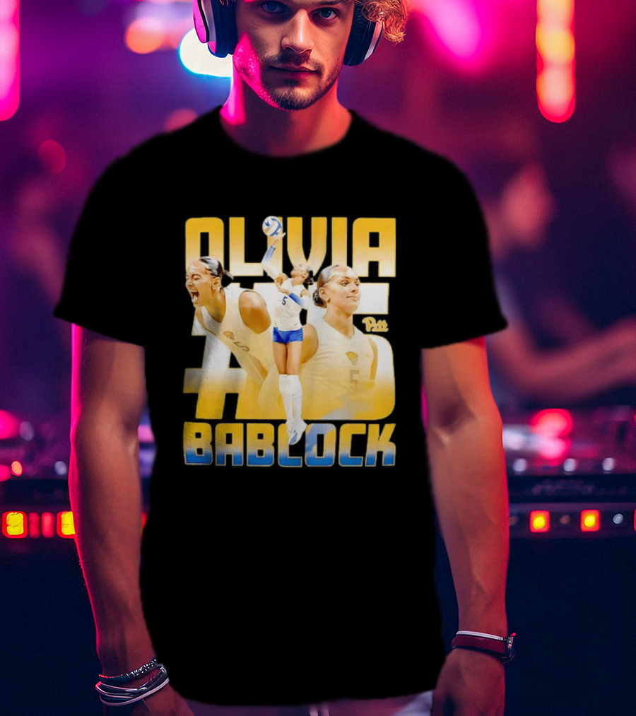 Olivia Bablock Pitt Panthers Volleyball Number 5 T-Shirt
