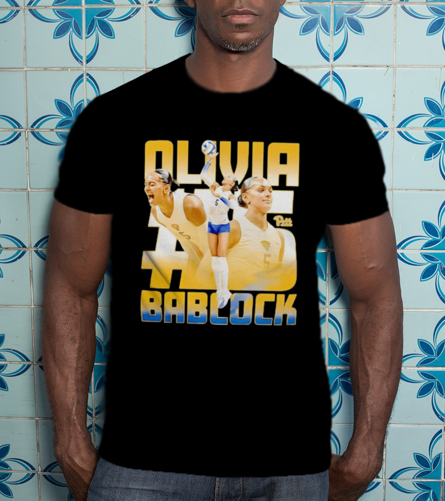 Olivia Bablock Pitt Panthers Volleyball Number 5 T-Shirt
