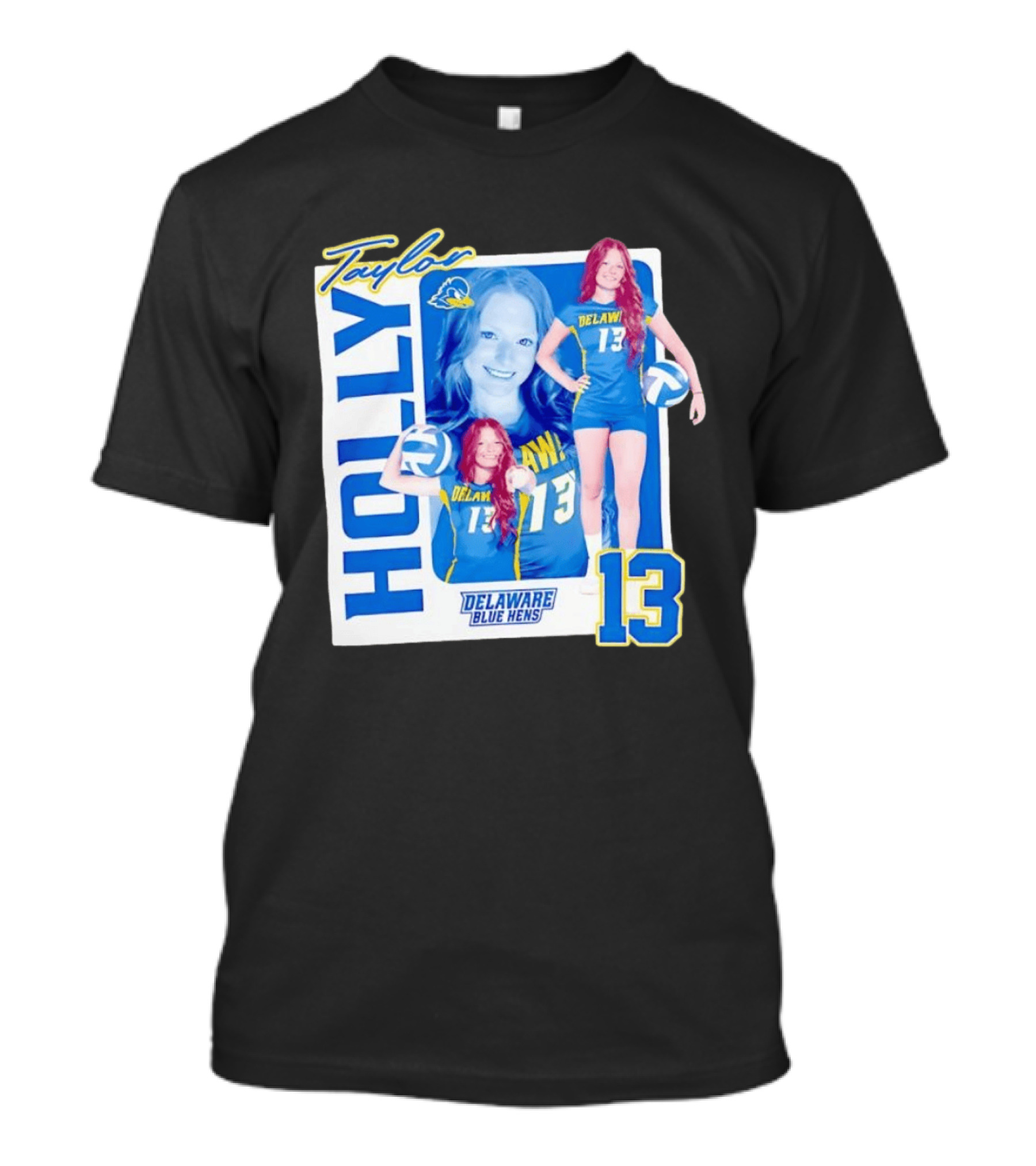 Holly Taylor Delaware Blue Hens Number 13 Volleyball T-Shirt