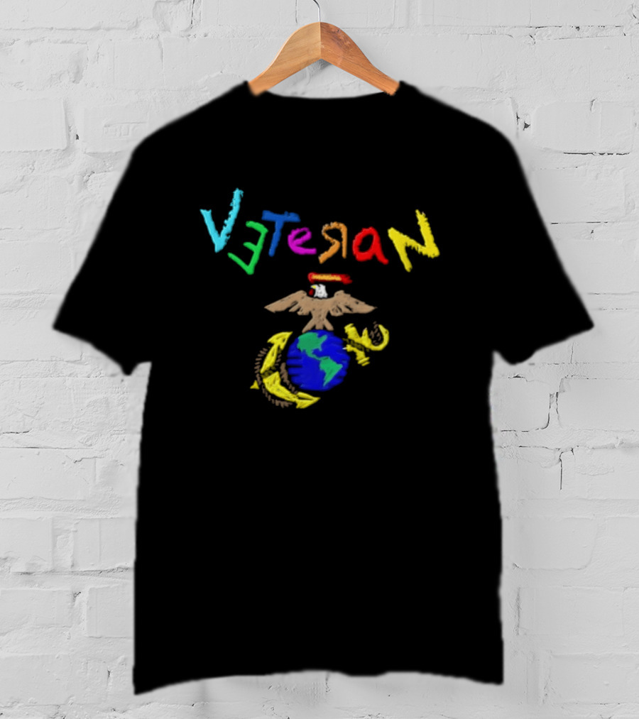 Veteran Eagle Globe And Anchor Colorful Military T-Shirt