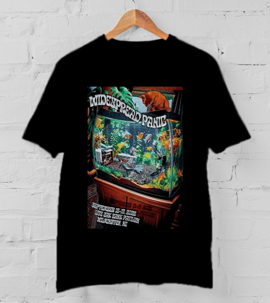 Widespread Panic Live Oak Bank Pavilion Sept 18 19 2026 Wilmington Tour Fish Tank Cat T-Shirt