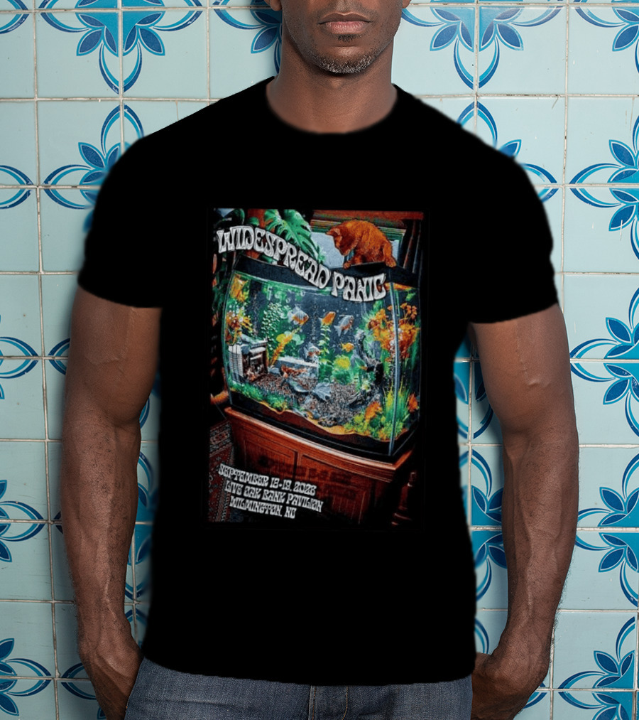 Widespread Panic Live Oak Bank Pavilion Sept 18 19 2026 Wilmington Tour Fish Tank Cat T-Shirt