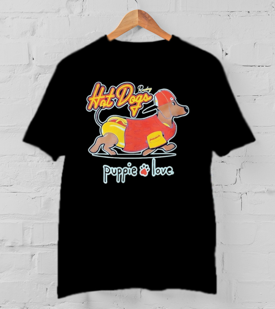 Rockin Hot Dogs Puppie Love Dachshund Dog Lover T-Shirt