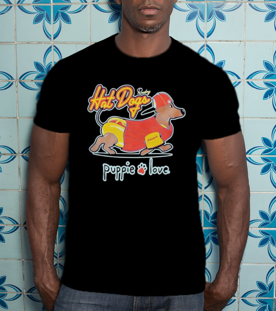 Rockin Hot Dogs Puppie Love Dachshund Dog Lover T-Shirt