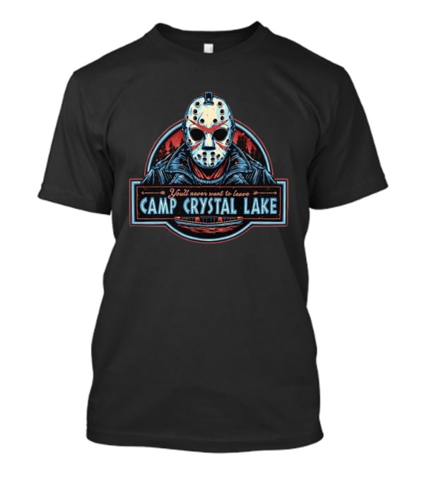 Jason Voorhees You'll Never Want To Leave Camp Crystal Lake Retro Horror T-Shirt