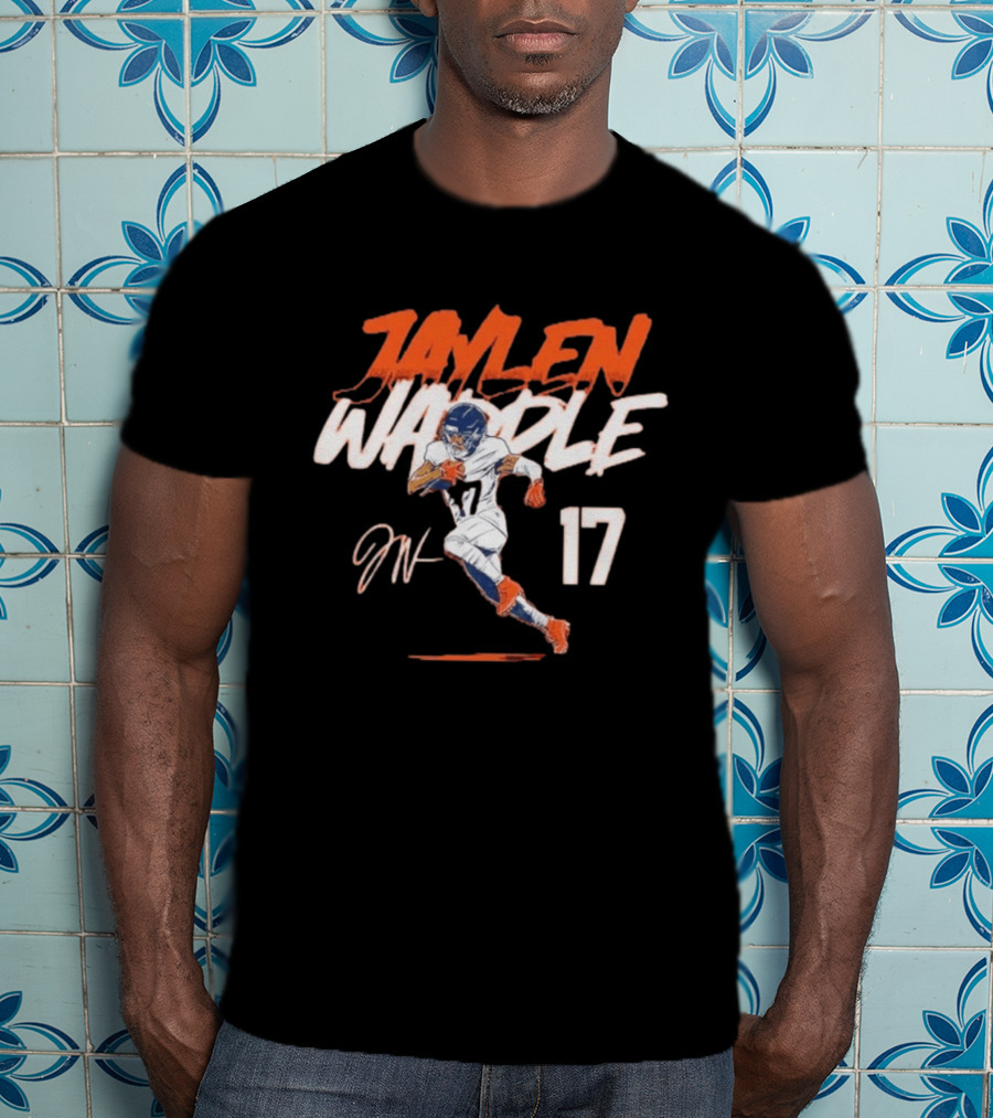 Jaylen Waddle 17 Denver Broncos Pose T-Shirt