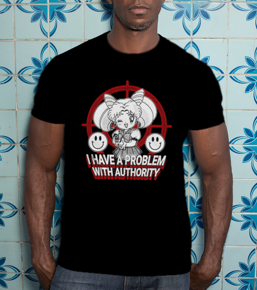 Sailor Moon I Have A Problem With Authority Anime Character Target Smiley Faces T-Shirt