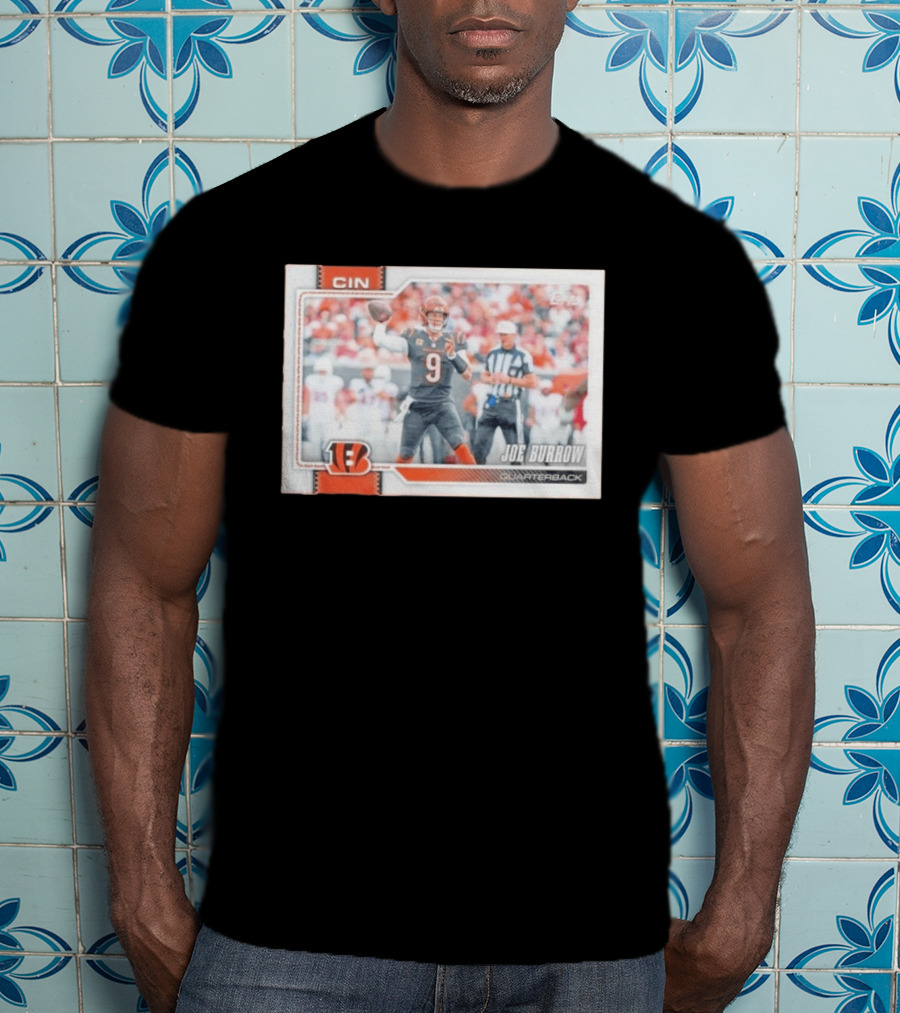 Joe Burrow Cincinnati Bengals Quarterback No 9 Football Card 2026 T-Shirt