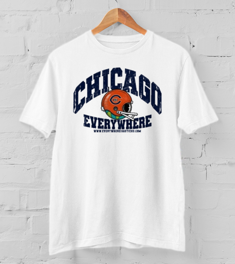 Chicago Everywhere Vintage Football Helmet 2026 T-Shirt