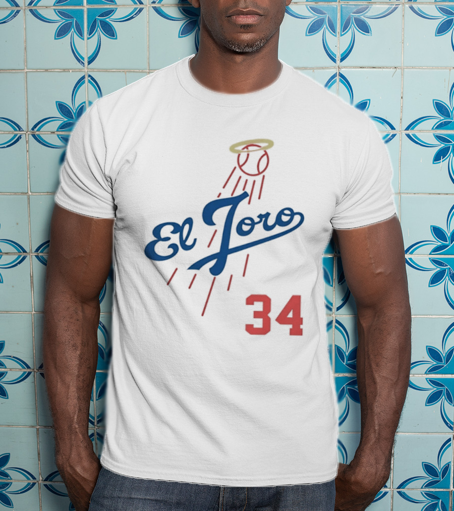 El Toro 34 Baseball Los Angeles Dodgers Fernando Valenzuela Halo T-Shirt