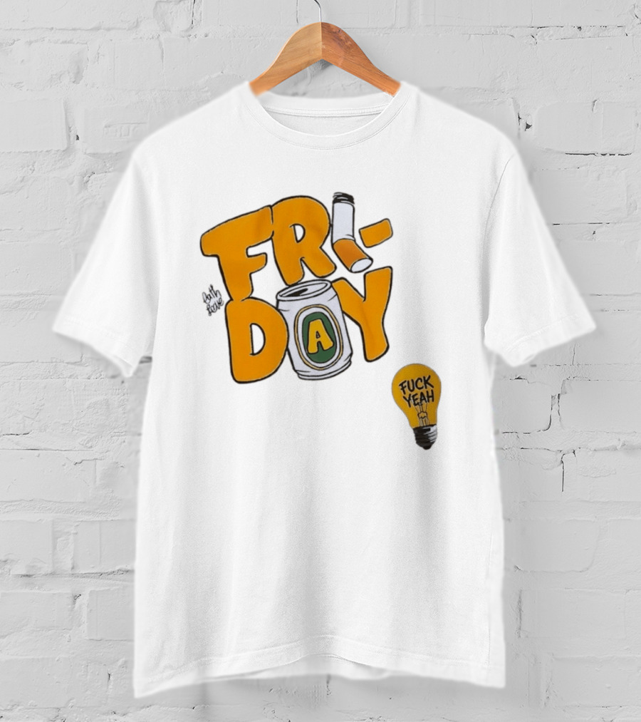 Beer Can Friday Vibes Light Bulb Fuck Yeah Weekend T-Shirt