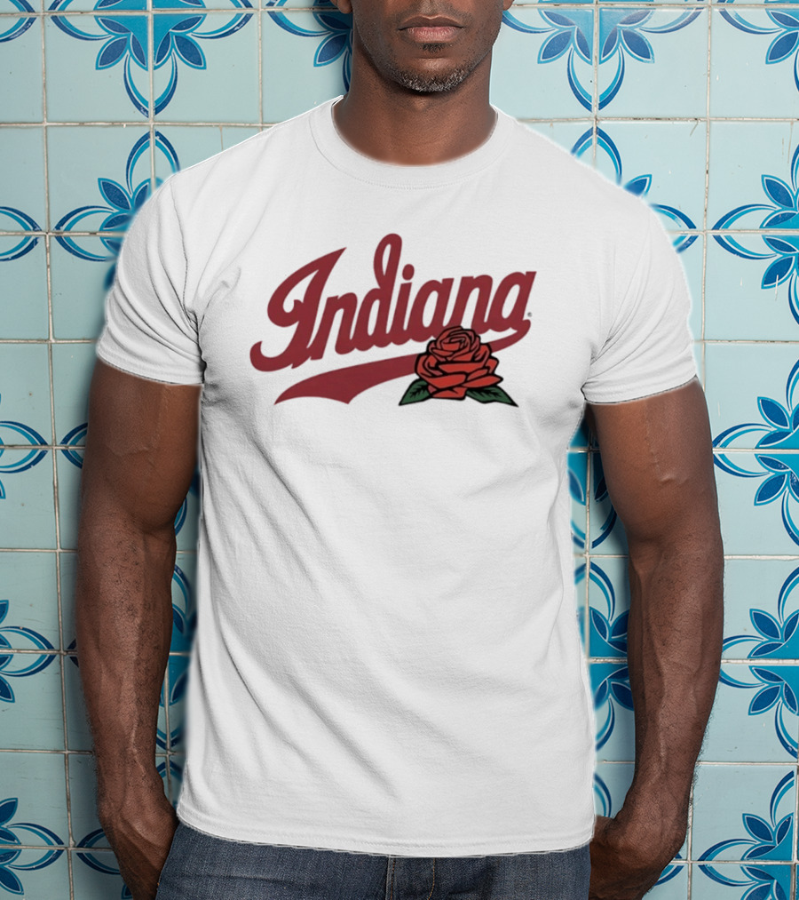 Indiana Rose University College Hoosiers Vintage Floral Script T-Shirt