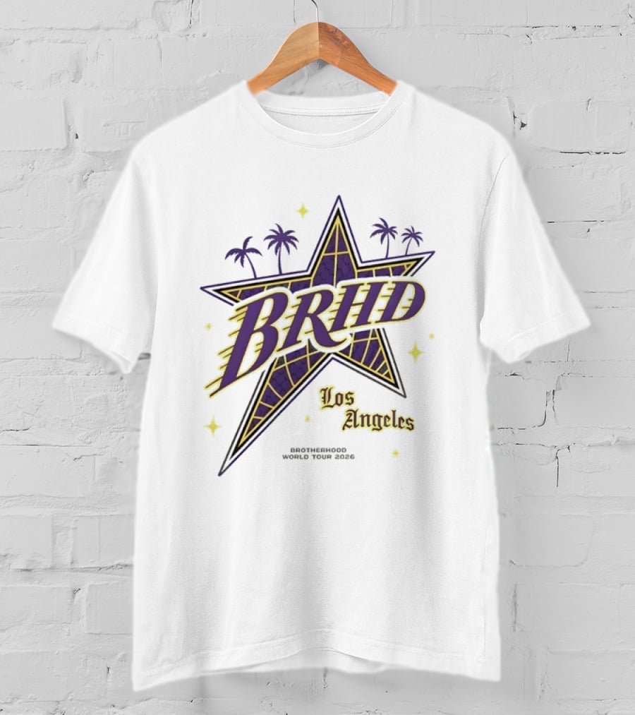 Los Angeles Brhd Brotherhood World Tour 2026 Star Palm Trees T-Shirt
