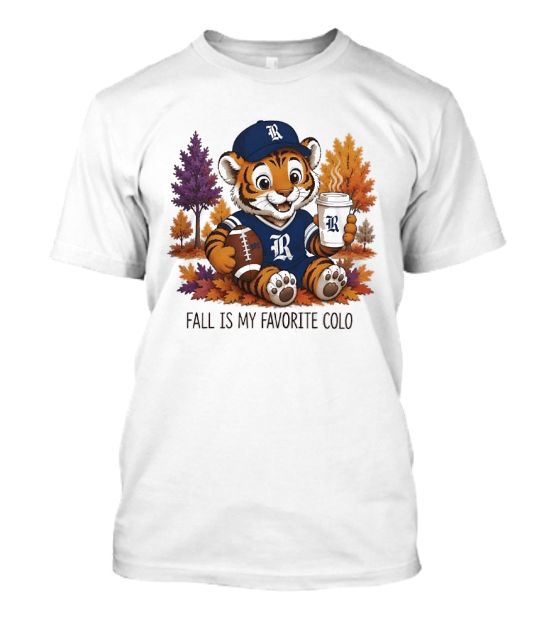 R Tiger Football Fall Is My Favorite Color Autumn Leaves T-Shirt