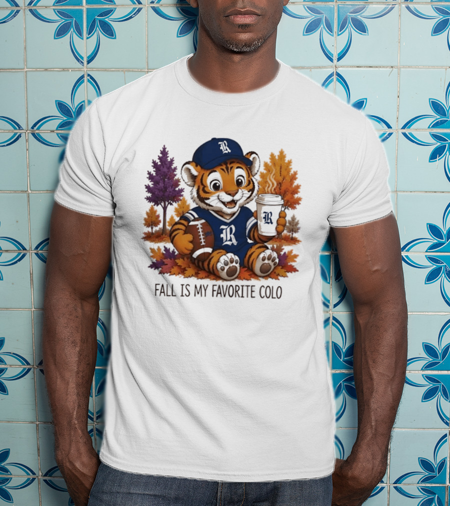 R Tiger Football Fall Is My Favorite Color Autumn Leaves T-Shirt