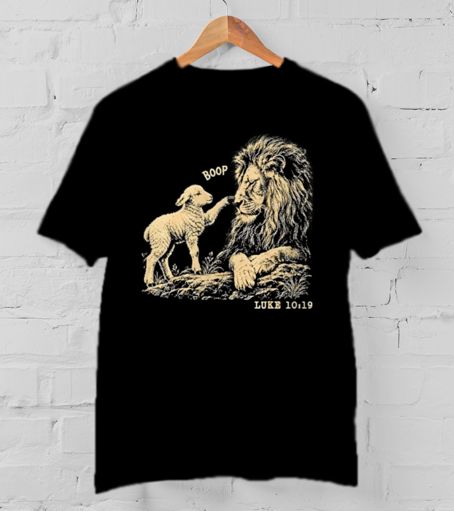 Boop Lion Lamb Luke 10 19 Bible Verse T-Shirt