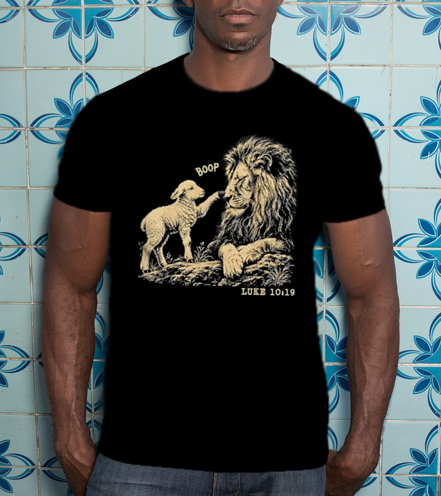 Boop Lion Lamb Luke 10 19 Bible Verse T-Shirt