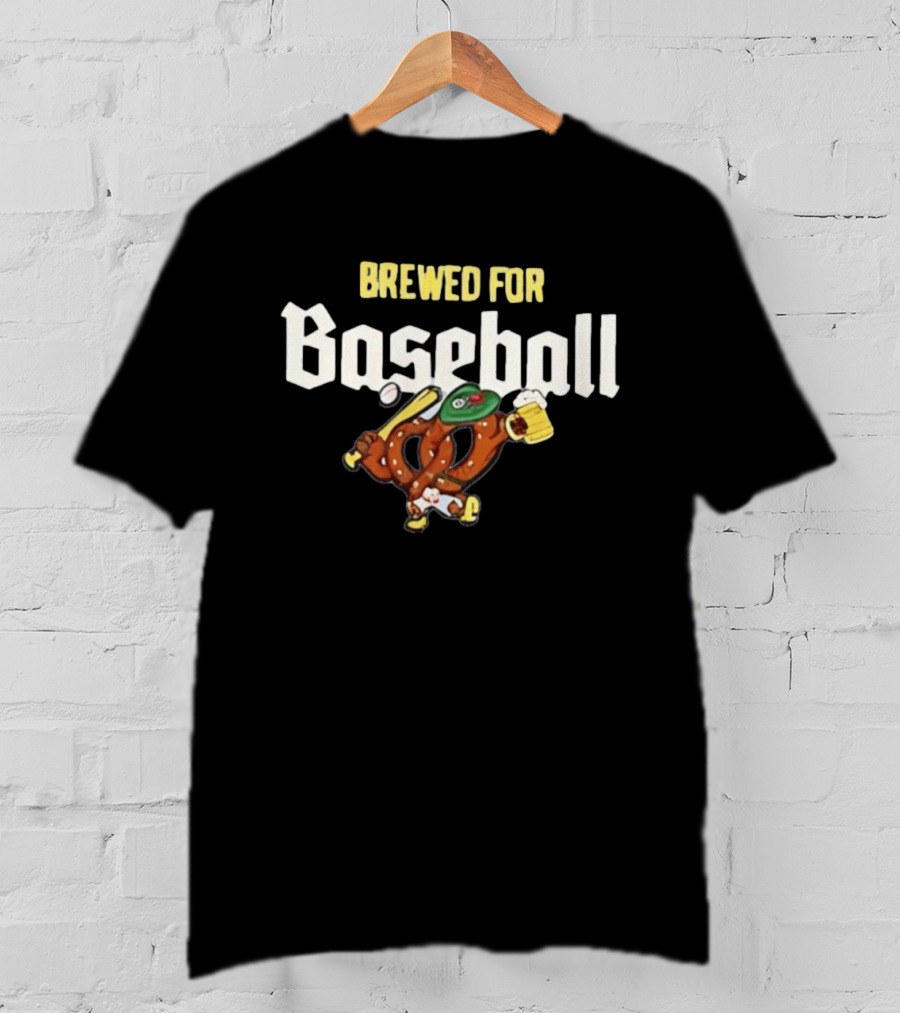 Brewed For Baseball Beer Pretzel And Bat Fun Sports Drink Combo T-Shirt