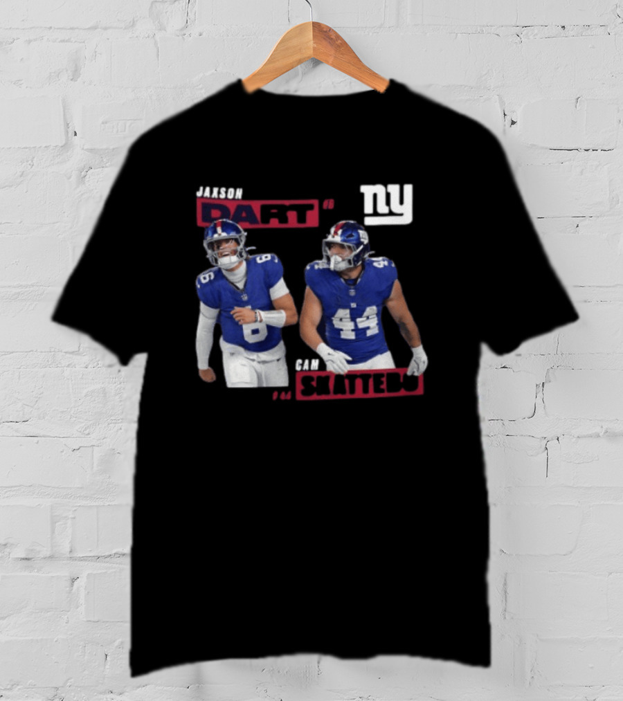 NY Giants Jaxson Dart Cam Skattebo Football Players T-Shirt